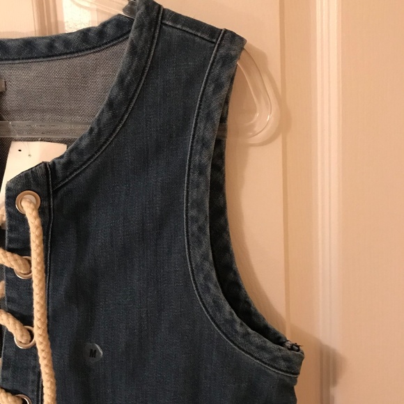 AERIE Denim Tie-up Tank Dress Size M - Picture 4 of 7